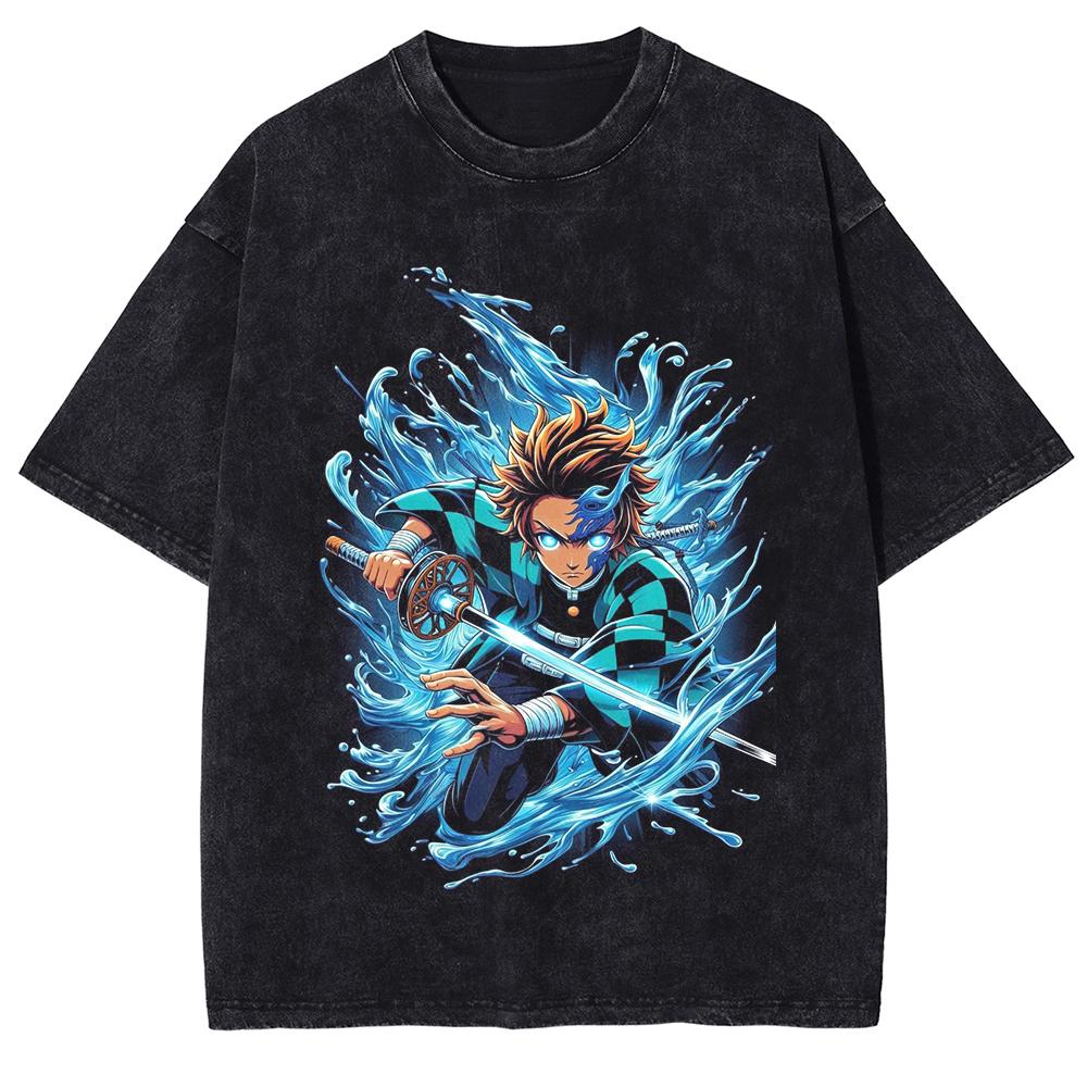 Kanroji Mitsuri Kawaii Graphic T-shirt Anime Demon Slayer Tshirt Men Women Washed T Shirts Harajuku Male Manga Cotton Tops