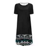 Women's Fashionable Casual Ethnic Printed Retro Round Neck Short Sleeve Dress