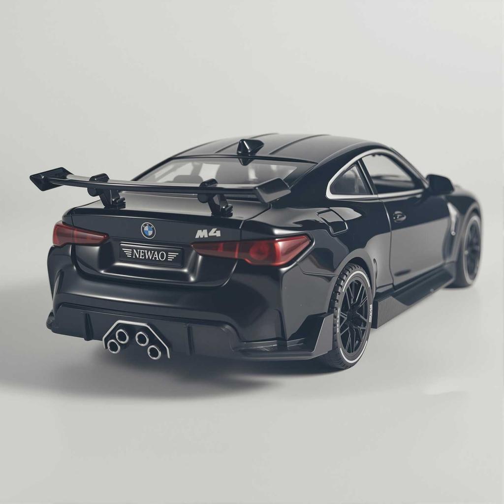 1/32 BMW M4 Coupe Sports Car Alloy Die Casting Metal Model Sound & Light Pull Back Toy Trendy Collect Ornament Boys Toy Present