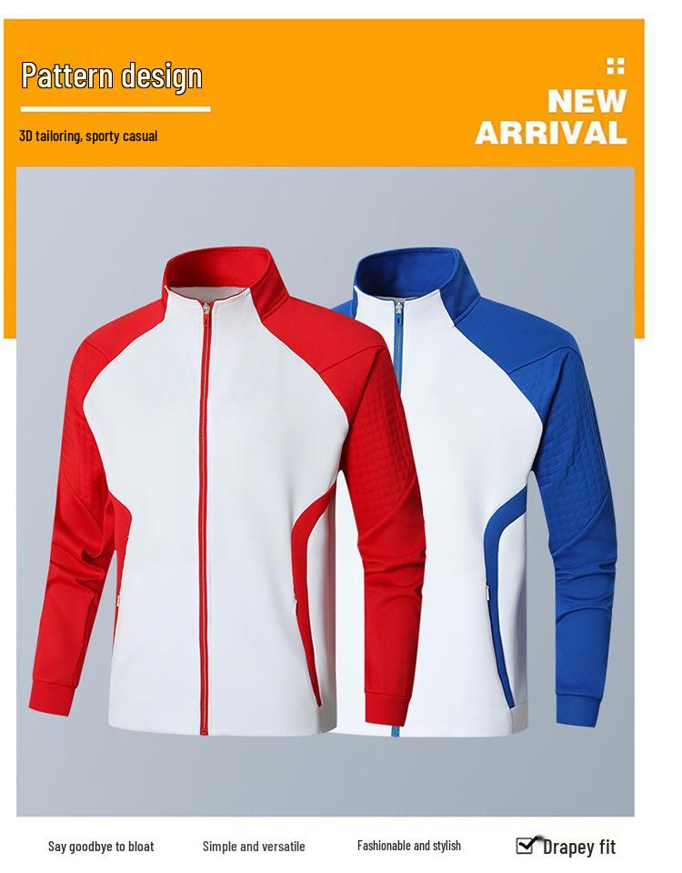 Unisex Chinese Team Casual Sports Three-Piece Set: Short Sleeve Polo, Stand Collar Top, Running Shorts.