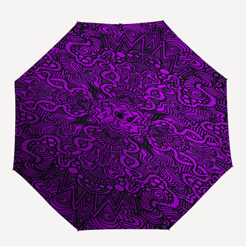 1pc Purple Mandala with Abstract Patterns Umbrella with Plastic Handle,Suitable for All Seasons UmbrellaPT475