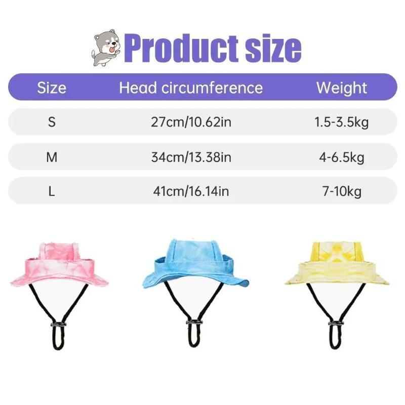 Summer Pet Baseball Cap with Ear Holes Adjustable Dyed Comfortable Dog Hat for Small Medium Dogs Outdoor Activities Home Use