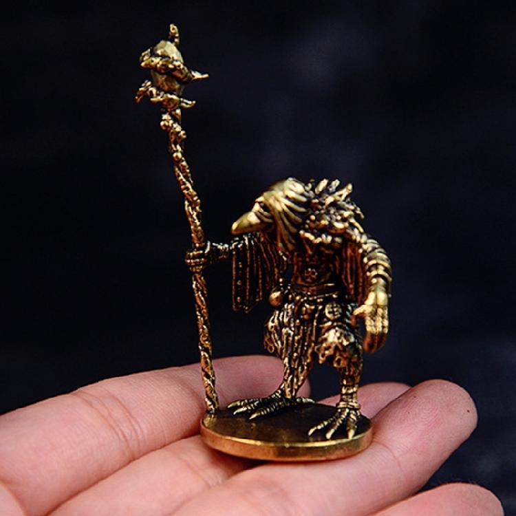 Enchanting Brass Wizard Figurine Artistic Centerpiece For Bookshelves Mantels Or Festival