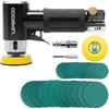 2'' 3'' Mini Orbital Air Sander by UPWOOD, Small Pneumatic Random Orbital Sander Kit with Hook And Loop Sanding Pads 24pcs Sandpapers