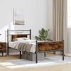 Bed Frame without Mattress Smoked Oak Finish 80 x 200 cm Engineered Wood