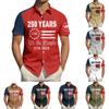 Męska koszulka z kołnierzykiem i nadrukiem na Dzień Niepodległości Męska casualowa sportowa koszula z krótkim rękawem