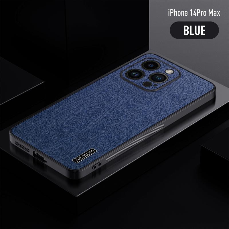 

Текстура кожи Tree Grain из силикона для iPhone 15 14 13 12 11 Pro XS Max XR X 7 8 Plus, чехол для телефона Business High-end с полной защитой iPhone 11 Pro синий