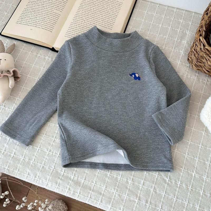 Kids Tops Spring Autumn Warm Children T-shirt Velvet Shirts for Boys Girls Children Bottom Toddler Long Sleeve Baby Clothing