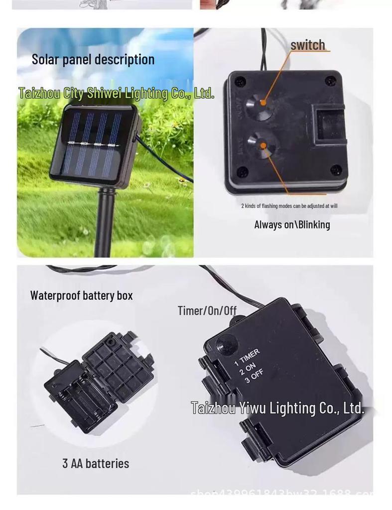 Solar LED Christmas Tree Lawn Lights – Outdoor Waterproof Fairy Lights for Garden Decor.