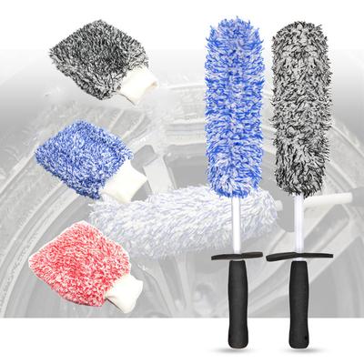 Car Wash Super Brush Microfiber Premium Wheels Brush Non-Slip Soft Handle Easy To Cleaning Car Wheel Spokes Car Accessories