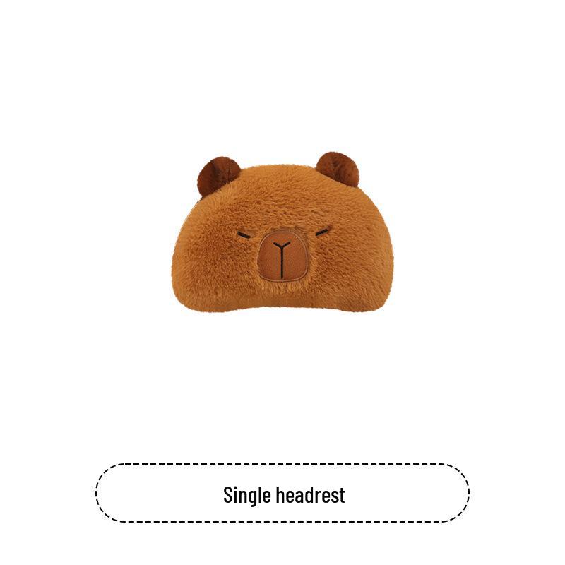 Cartoon Cute Capybara Winter Plush Car Seat Cushion for Cadillac CT5, Aoge XT4, XT5