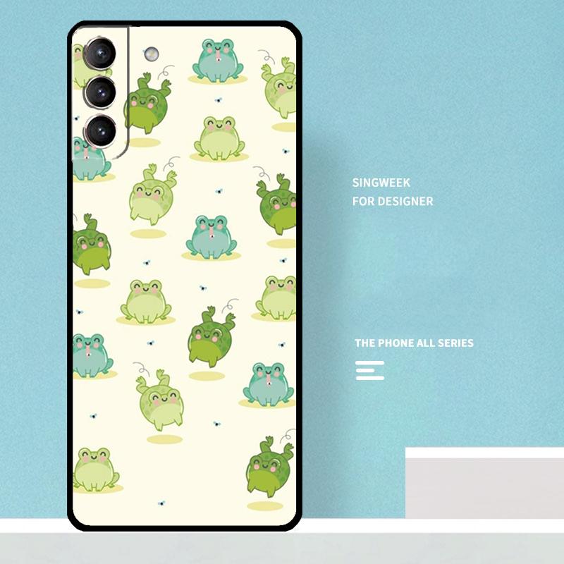Cute Green Frog Case For Samsung Galaxy S25 Ultra S21 S22 S23 S24 Ultra S9 S10 S20 Plus S25 FE Phone Cover