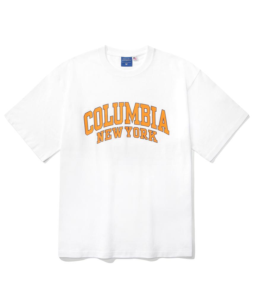 COLUMBIA UNIVERSITY 90 S Arch Logo S/S T-Shirts White
