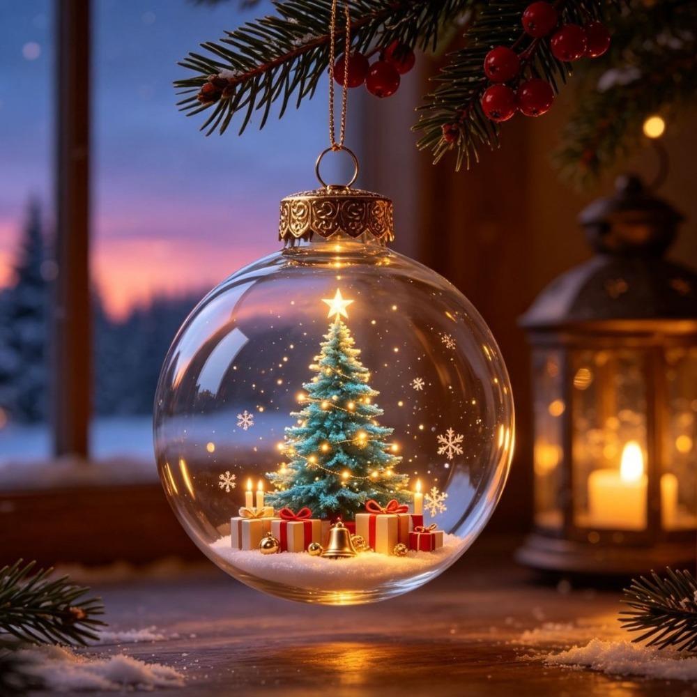 Acrylic Christmas Transparent Ball Pendant Shatterproof Ghost Pendant Ball Halloween Decor