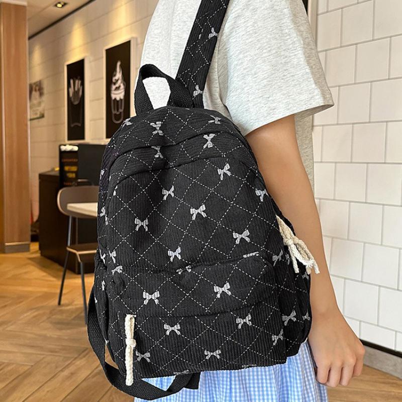 Rucksack mit Schleifen-Dekor Neuer Lässiger Mode-Stil Große Kapazität Verschleißfest Schmutzabweisend Schultasche für Schüler