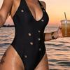 Push-Up Sexy Damen Einteiler Badeanzug Bademode Weiblicher Tanga Einfarbiges Bikinini Monokini Badeanzug Badehose Strandmode