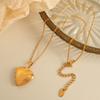 Heart pendant necklace personalized steel gold-plated pendant neck chain niche design jewelry