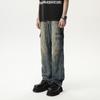 Tooling Jeans Men's Ins American High Street Loose Denim Straight Pants Old Washed Retro Multi-Pocket Pants