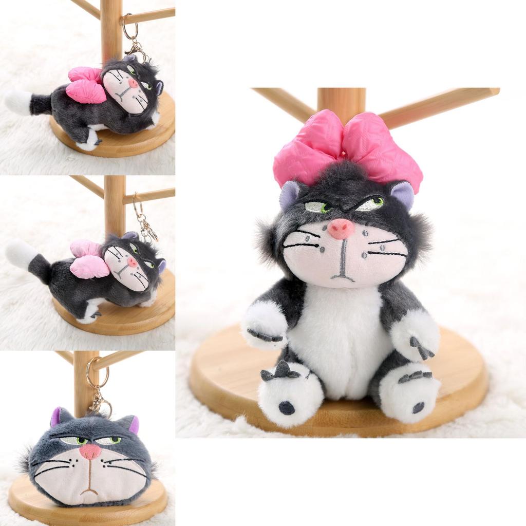 Plush Cat Keychain With Pink Butterfly Bow For Girls Gift And Accessories