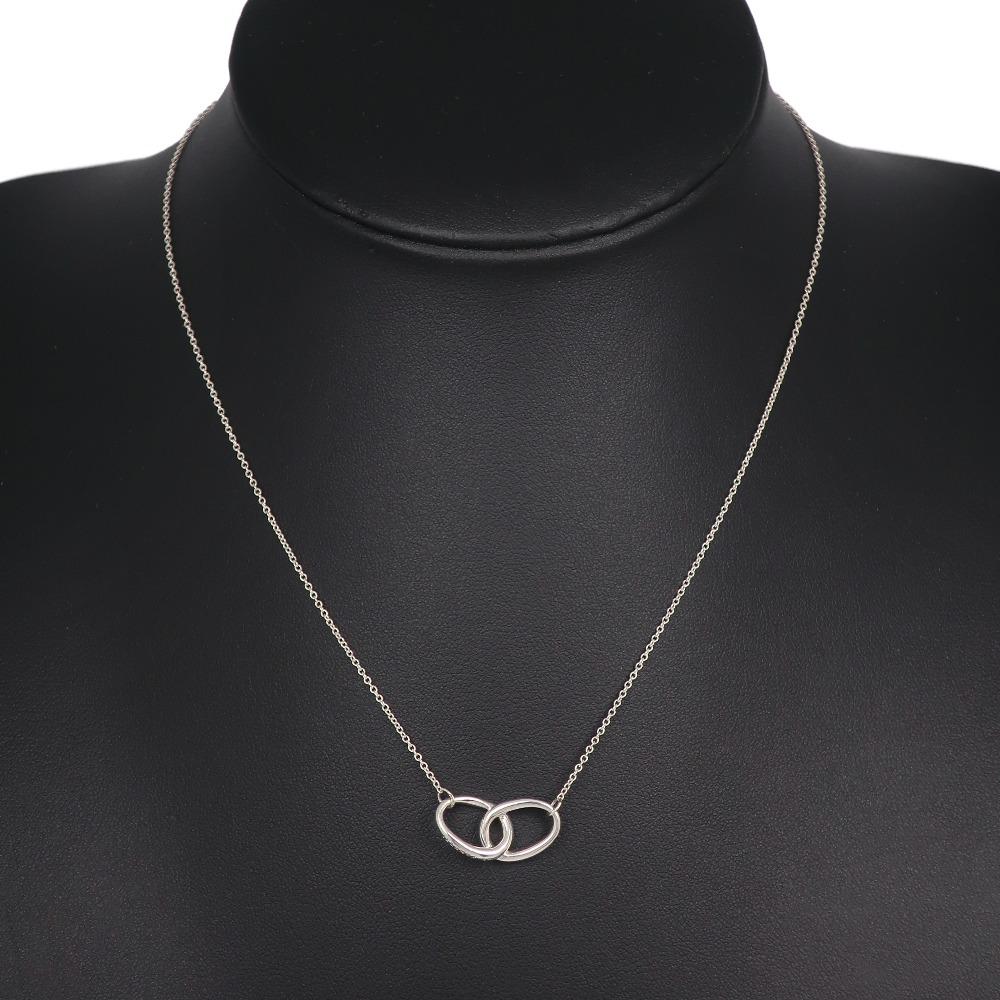 TIFFANY&Co. Double loop Necklace Elsa Peretti Silver925 2.5g Women Used