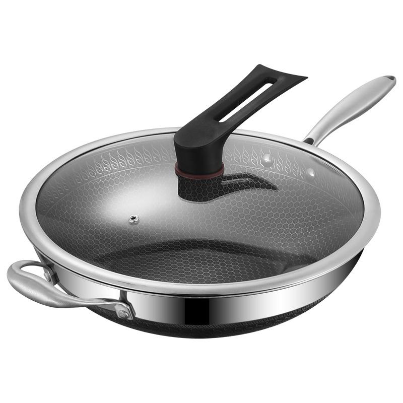 Factory Direct Supply 316 Stainless Steel Wok Double-sided Honeycomb Three-layer Steel Uncoated