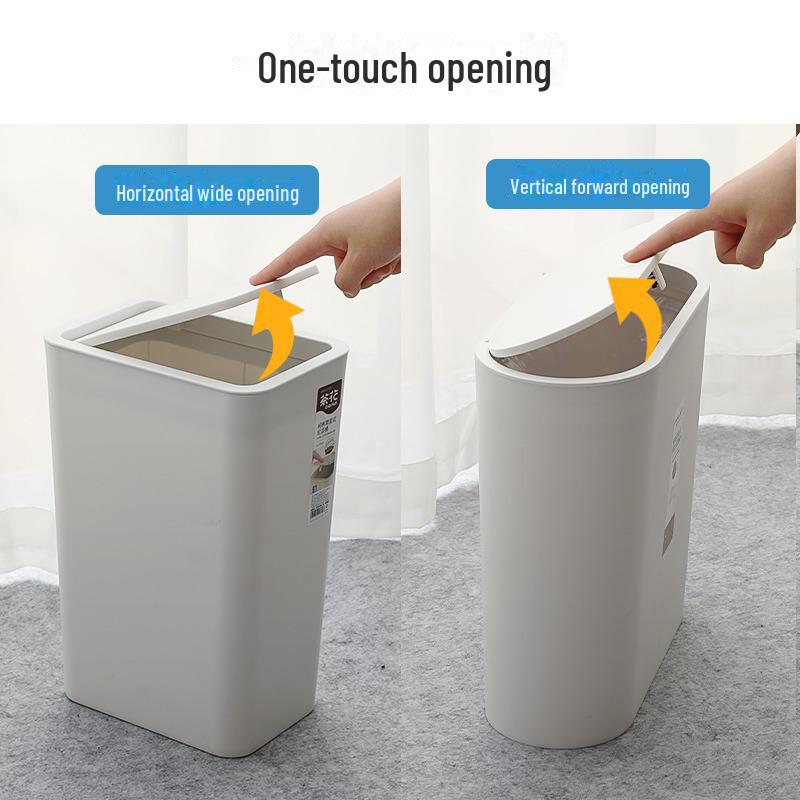 Cubo de Basura de Plástico Camellia Nórdico con Tapa Abatible para Cocina, Baño o Aseo