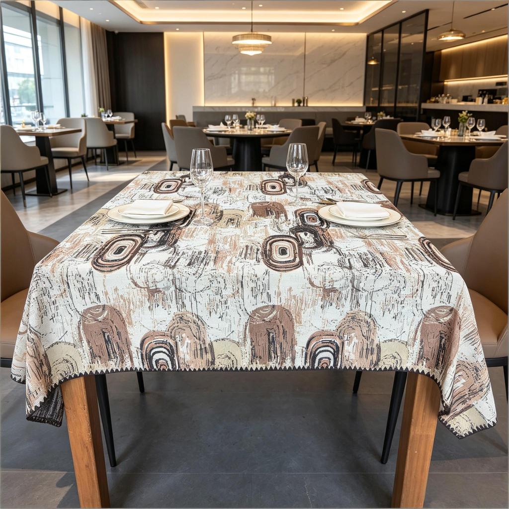 Home Dining Kitchen Party Classic Style Cotton Linen Rectangle Soft Washable Table Cover Decorative Table Cloth