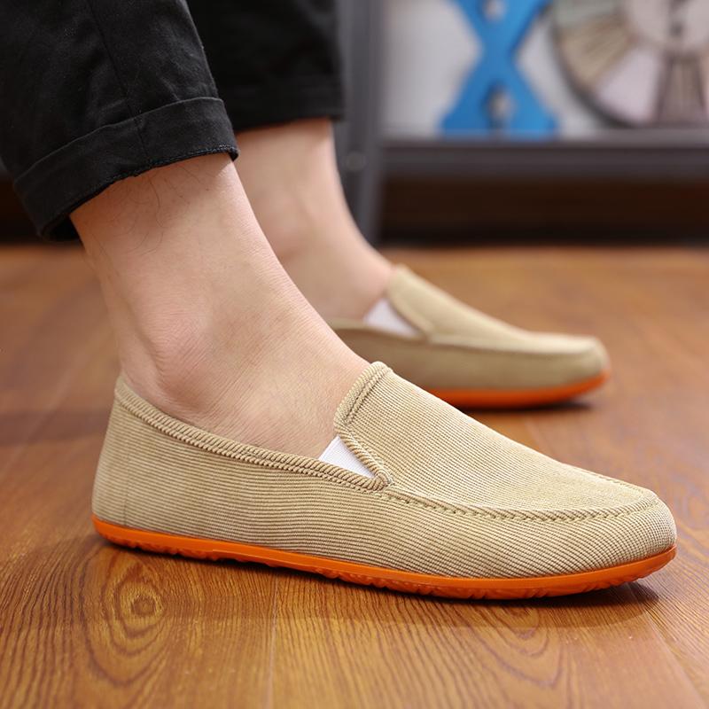 Spring Breathable Men'S Shoes Beijing Old Canvas Shoes Men'S Korean Version Shoes Casual Shoes Foot Cover Driving Lazy Shoes Men'S Cloth Shoes