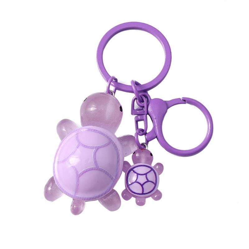 Plastic 3D Turtles Charm Keychain Accessory Fashionable Animal Shape Key Rings Tortoise Bag Decoration for Women