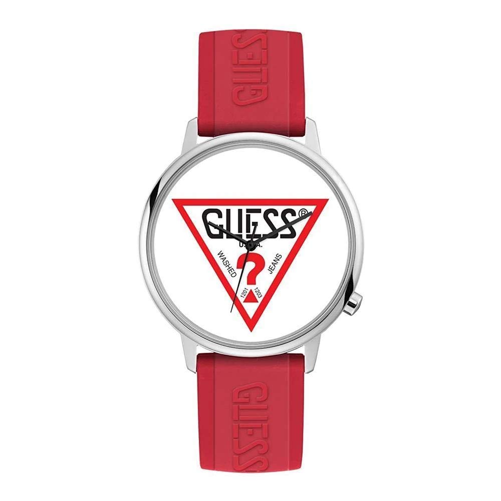 

Guess Originals Red Logo Watch Silver Tone