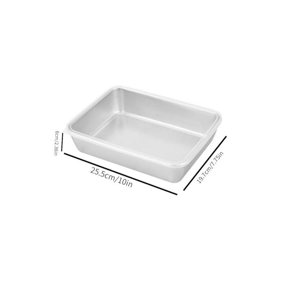 Stainless Steel  Fresh-keeping Storage Lunch Box Square Small Food Repackaging Box Dish Basin Outdoor Picnic Box