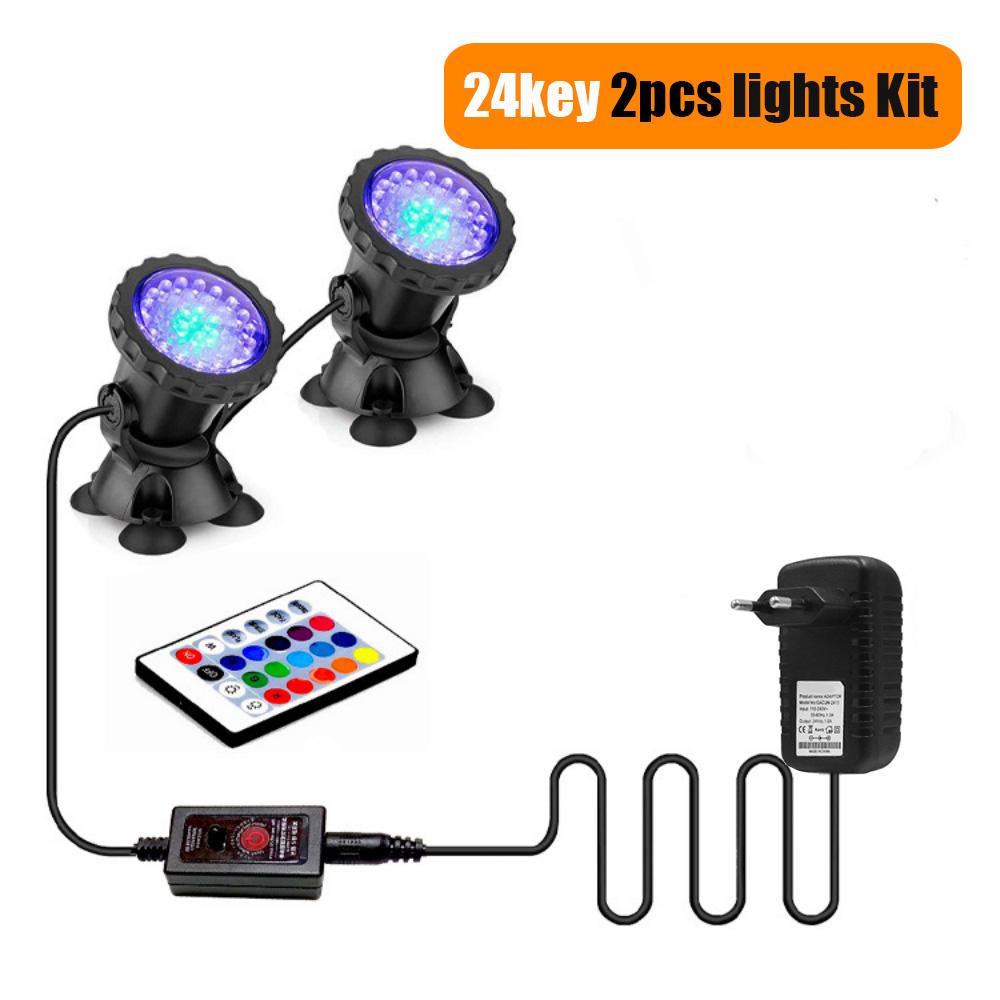 IP68 Wasserdichte Unterwasserleuchte DC 12V Lampe RGB LED Spotlicht Schwimmbadleuchten mit Fernbedienung Dekorative Spotleuchte