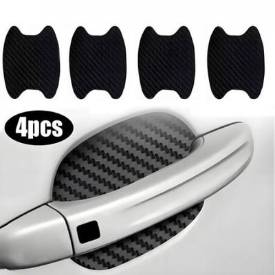 4x Car Door Handle Sticker Carbon Fiber Protective Film Anti-Scratch Accessories