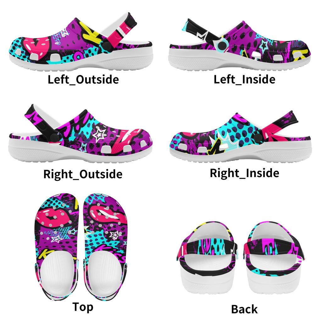 Printed EVA Beach Clogs Women Men Lightweight Breathable Slip On Garden Shoes Pool Bathroom Home Summer Sandals Garden Wear