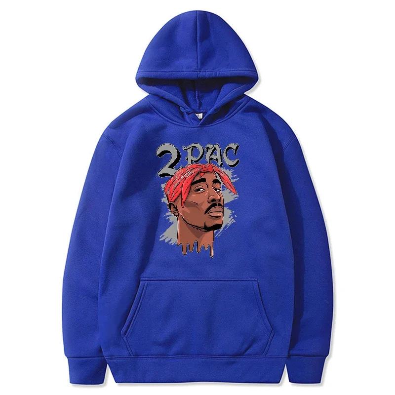 Tupac 2PAC Letter Printed Hoodies Men Fashion Long Sleeve Sweatshirts Women Casual Harajuku Streetwear Hooded Pullover Sudaderas