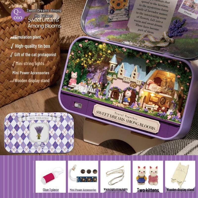 Сделай сам Игровой ящик Театр Девочка Модель Дом Кукольный домик Миниатюрный Подарок