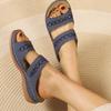 Fashion Comfortable Wedge Slippers for Women Summer 2024 Hollow Out Platform Sandals Woman Plus Size Anti Slip Beach Sldies Flip Flops