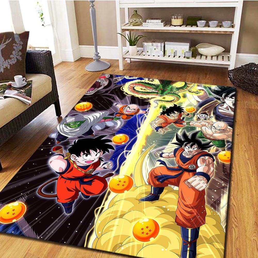 Dragon Ball Super Teppich für Wohnzimmer, Digitaldruck Bodenmatte, Cooler Film Schlafzimmerteppich, Heimdekoration -HYQ5