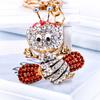Sparkling Rhinestone Bee Keychain Cute Animal Key Ring Bag Charm with Lobster Clasp for Handbag Purse Wallet