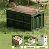 Outdoor Folding Camping Storage Box with Wood Lid