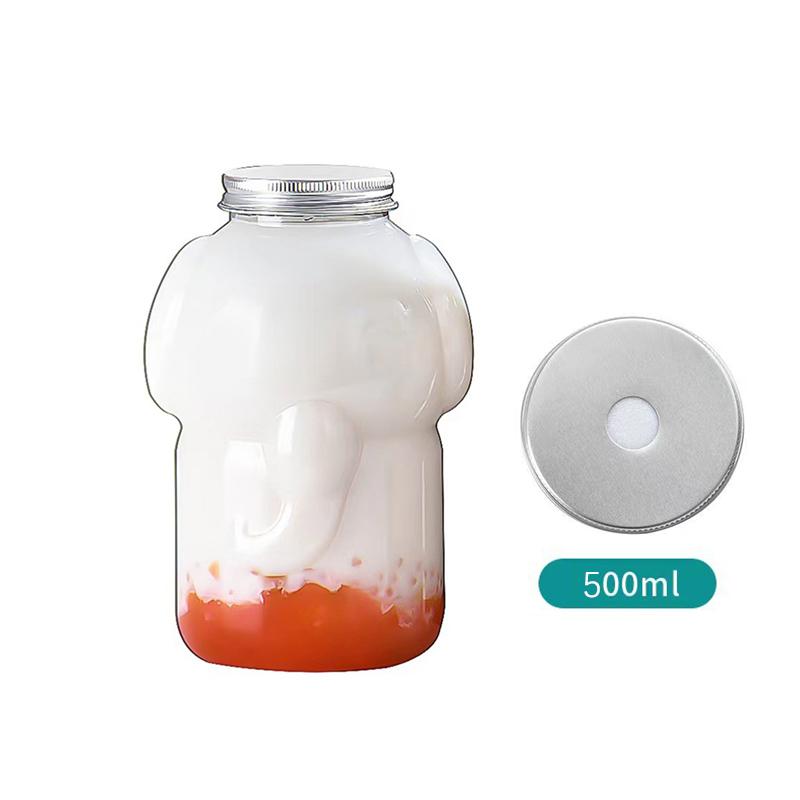 Cute Elephant Water Bottle Cartoon Milk Tea Drinking Cup Portable Bottle Kitchen Water Bottle Home Couple Christmas Bottle Gift