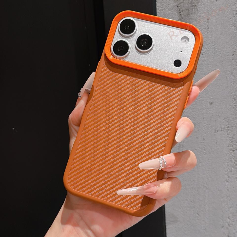 Carbon Fiber Luxury Phone Case for IPhone 18 Pro Max 11 12 13 14 15 16 17 Pro Max 16 Plus Silicone Shockproof Protector Cover