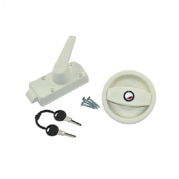 Serrure - Europa - Porte Gauche - Blanc Perlé - Barillet Inclus - 2 Clés Fournies