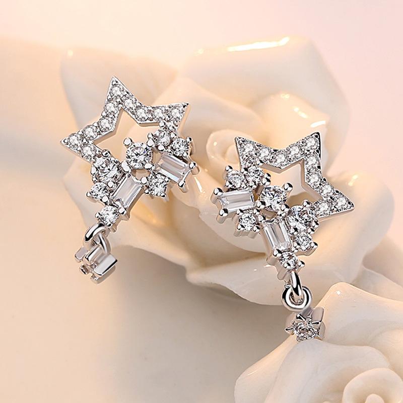 Star Ear Studs Women's Elegant Simple Personalized All-Match Pentagram Tassel Eardrop Jewelry