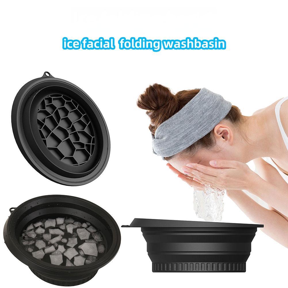 Face Ice Bath Bowl for Facials Plunge Dipping Face Folding Ice Facials Washbasin Facials Skin Cares Tool for Home Travel