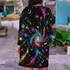 Women Plus Size V Neck Long Sleeve Green Leaf Printed Fitted Dress