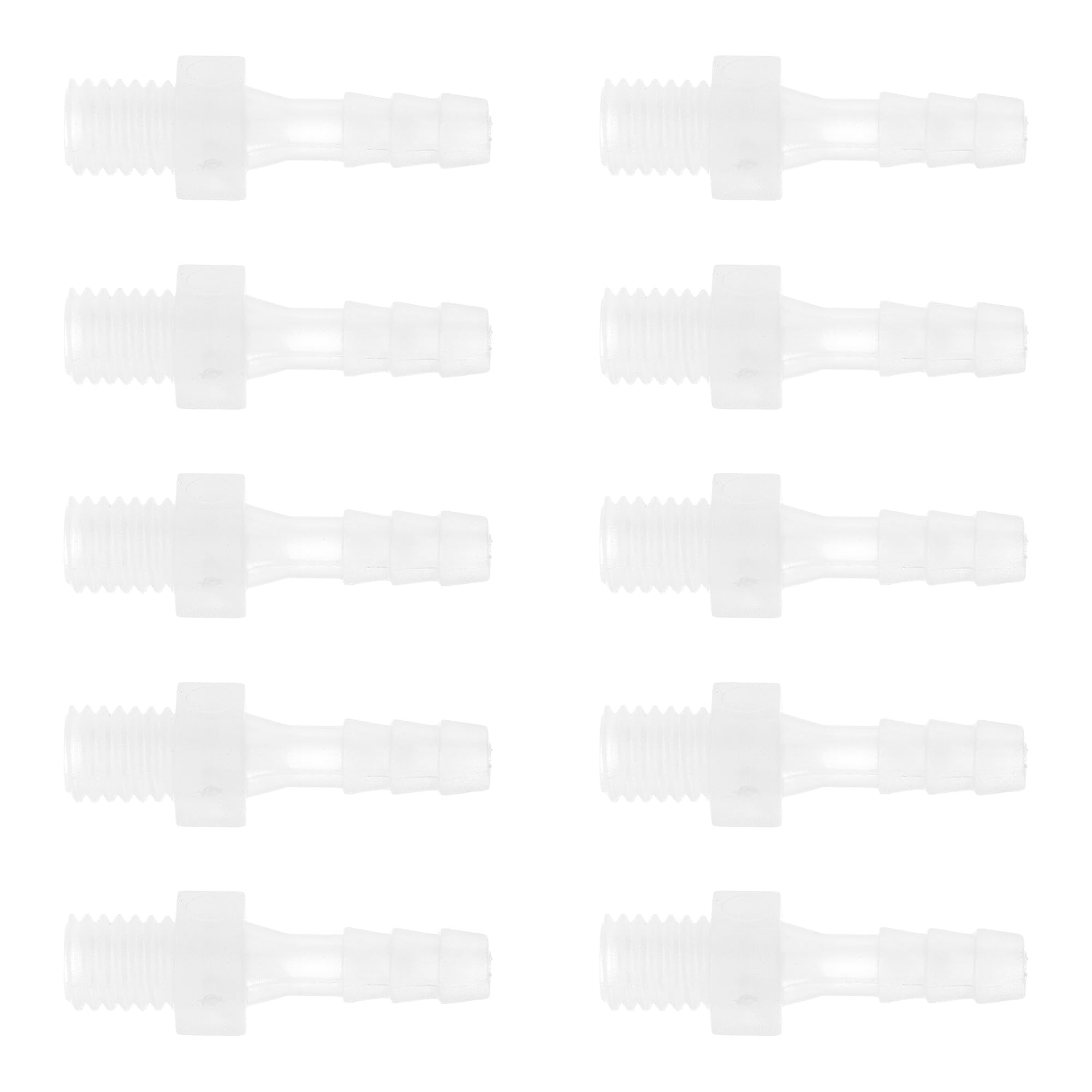 INFINAUTO Plastic Hose Barb Fitting 5/32  Barb M6 External Thread Adapter Connector PP Clear 10pcs 5/32 -M6