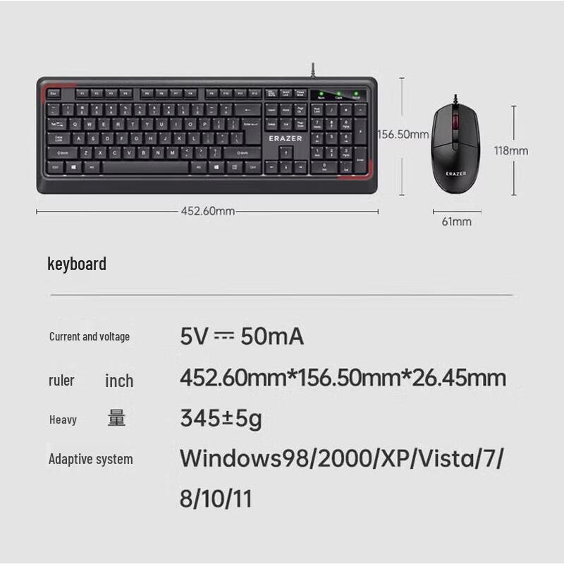 Lenovo KM201 Wired Keyboard and Mouse Combo