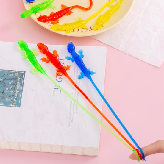 10Pcs Sticky Gecko Toy Anxiety Stress Relief Mini Gecko Stretch Kids Adults Soft Colorful Gecko Toy Party Favors Goodie Bag Stuffer Fillers