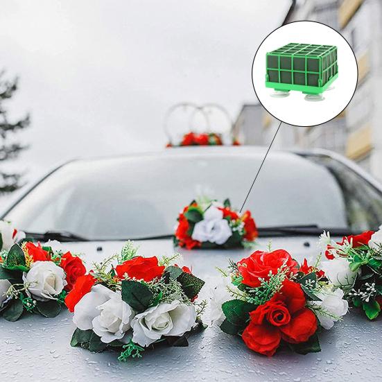 Floral Foam Cage Flower Cage Holder with Foam for Alive/Artificial Flowers Arrangement Wet Floral Foam Blocks for Wedding Birthdays Home Decor